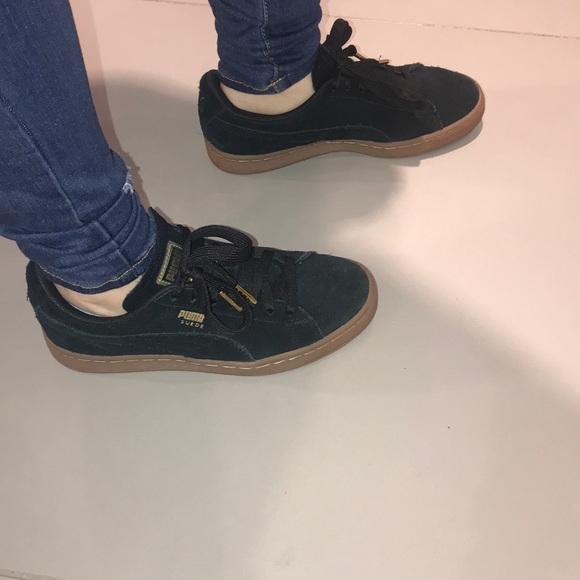 black suede sneakers